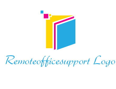 pixels on colorful papers printing logo