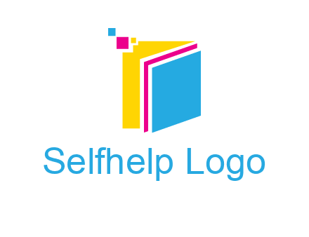 pixels on colorful papers printing logo