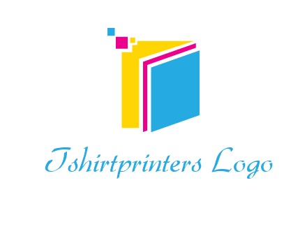 pixels on colorful papers printing logo