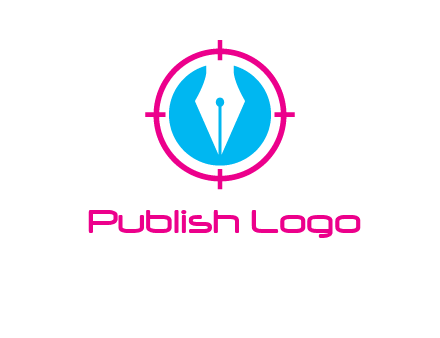 pen nib in circle publishing logo
