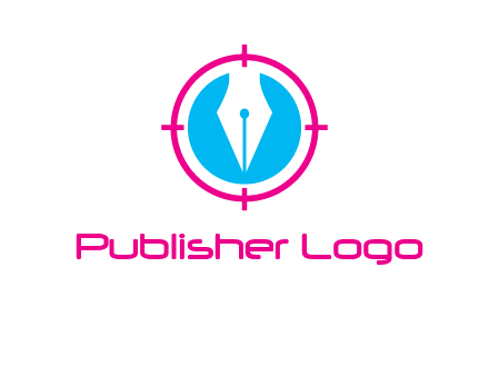 pen nib in circle publishing logo