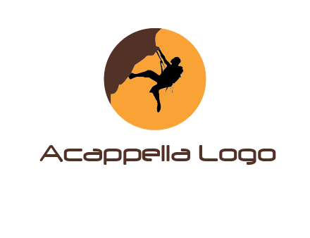 hanging mountain climber in circle logo