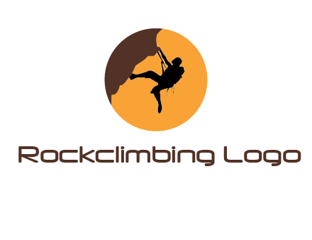 hanging mountain climber in circle logo