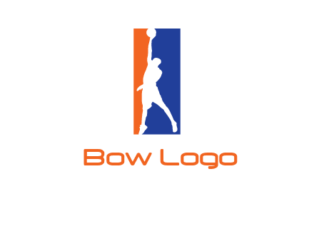 sportsman and ball basketball logo