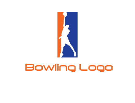 sportsman and ball basketball logo