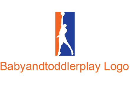 sportsman and ball basketball logo