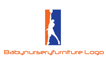 sportsman and ball basketball logo