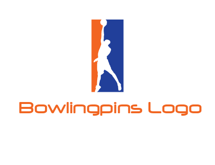 sportsman and ball basketball logo