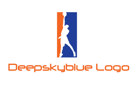 sportsman and ball basketball logo
