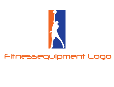 sportsman and ball basketball logo