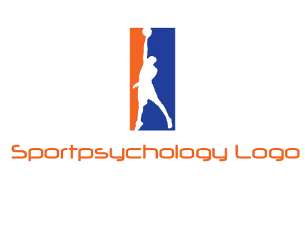 sportsman and ball basketball logo