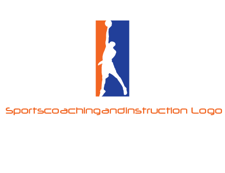 sportsman and ball basketball logo