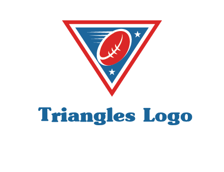 star and football in triangle sports logo