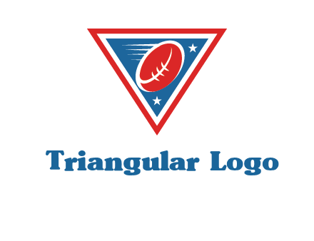star and football in triangle sports logo