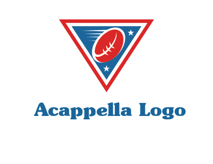 star and football in triangle sports logo