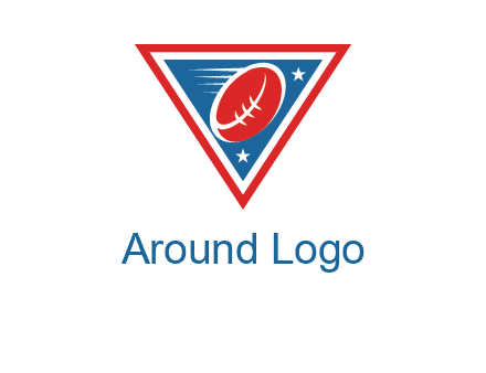 star and football in triangle sports logo