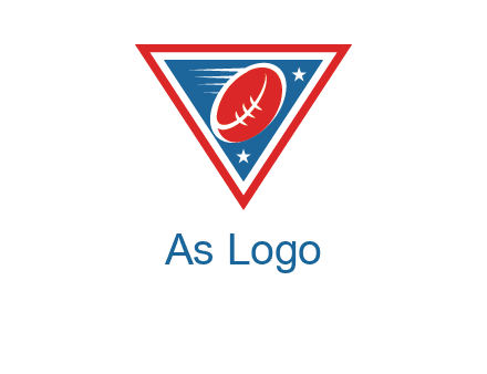 star and football in triangle sports logo