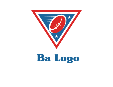 star and football in triangle sports logo