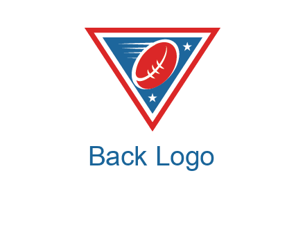 star and football in triangle sports logo