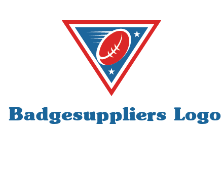 star and football in triangle sports logo