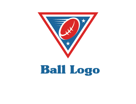 star and football in triangle sports logo