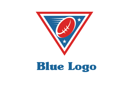 star and football in triangle sports logo
