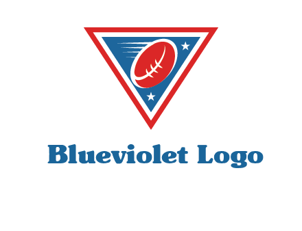 star and football in triangle sports logo