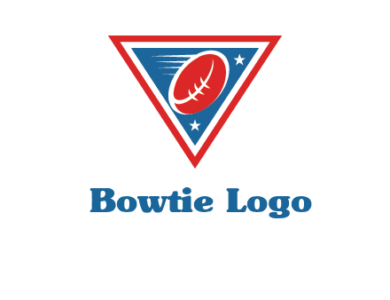 star and football in triangle sports logo