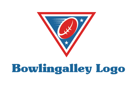 star and football in triangle sports logo