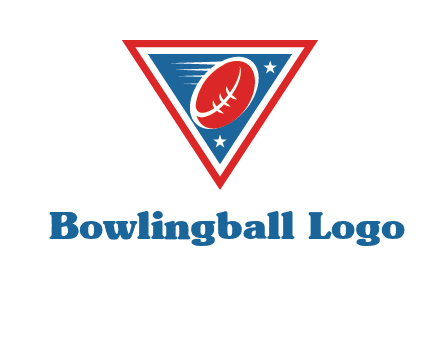 star and football in triangle sports logo