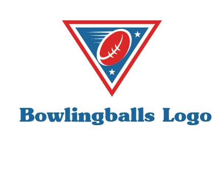 star and football in triangle sports logo