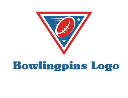 star and football in triangle sports logo