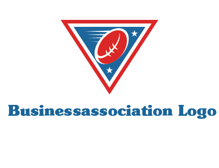 star and football in triangle sports logo