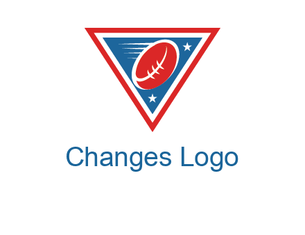 star and football in triangle sports logo