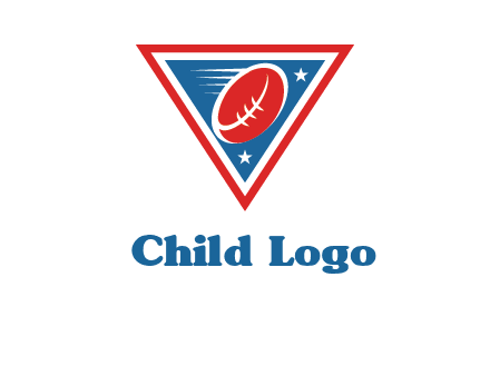 star and football in triangle sports logo