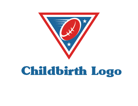 star and football in triangle sports logo