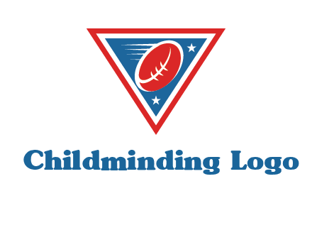 star and football in triangle sports logo