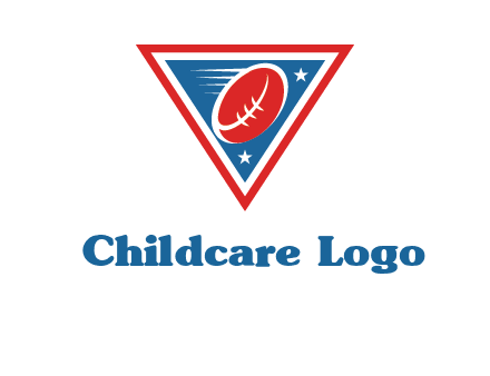 star and football in triangle sports logo