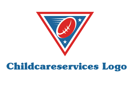 star and football in triangle sports logo