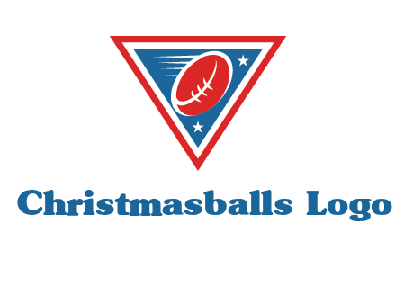star and football in triangle sports logo