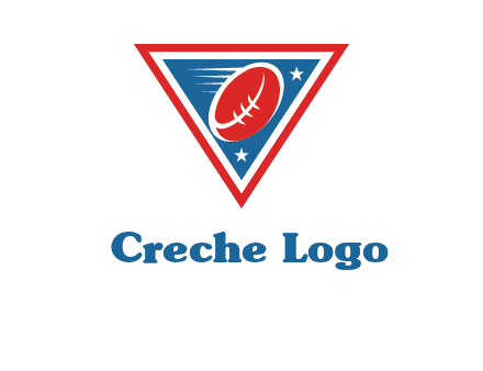 star and football in triangle sports logo