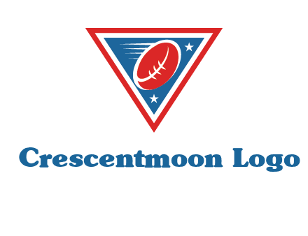 star and football in triangle sports logo