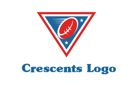star and football in triangle sports logo