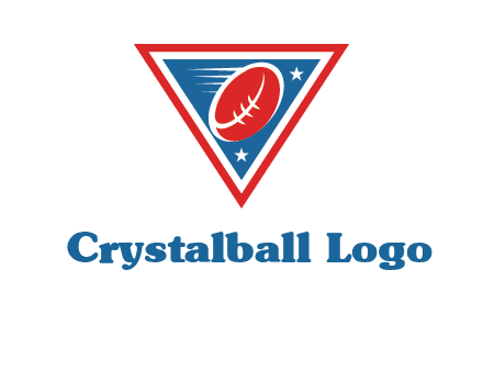 star and football in triangle sports logo