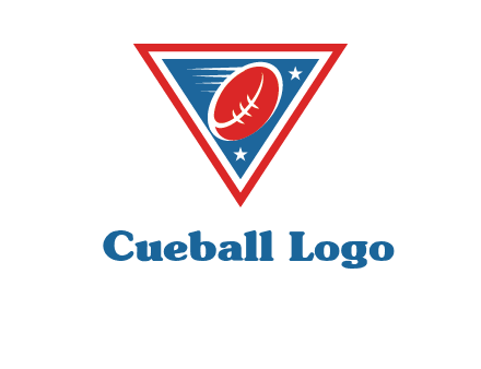 star and football in triangle sports logo