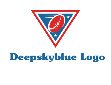 star and football in triangle sports logo