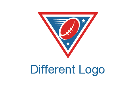star and football in triangle sports logo