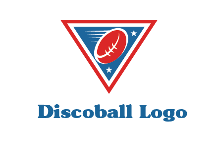 star and football in triangle sports logo