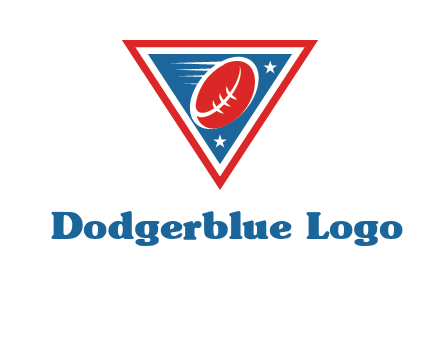 star and football in triangle sports logo