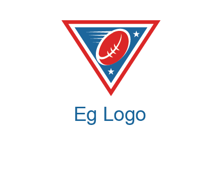 star and football in triangle sports logo